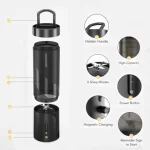 휴대용 믹서기 신선한 주스 믹서, 가정용 전기 무선 충전, 미니 과일 믹서, 착즙기 컵, 믹서기 밀 - 이미지 4