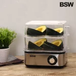 BSW 스테인레스 2단 전기쿠커 멀티쿠커 고구마 계란찜기 타이머기능 BS-1504-EB - 이미지 4