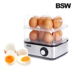 BSW 스테인레스 2단 전기쿠커 멀티쿠커 고구마 계란찜기 타이머기능 BS-1504-EB