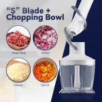 800W 4-in-1 푸드 블렌더 세트(홀더 포함), 터보 모드가 있는 핸드 믹서, 화이트 - 이미지 5